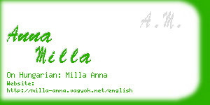 anna milla business card